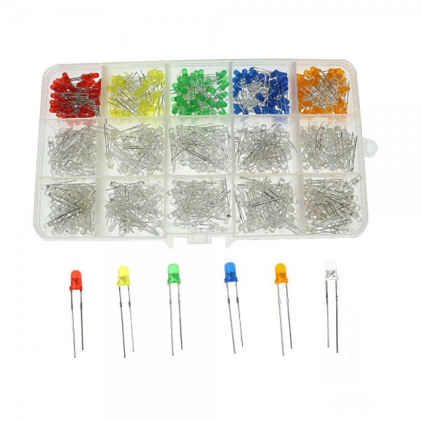 150/300/750PCS 3mm 15 Colors LED Lights Emitting Diodes Assortment Set Kit High Color Rendering Index for Arduino DIY El