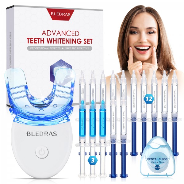 Bledras Teeth Whitening Kit with LED Light for Sensitive Teeth