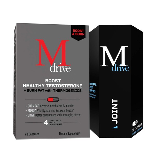 Mdrive Boost & Burn for Men 60ct and Mdrive Joint 30ct - Natural Energy, Strength, Stress Relief, Lean Muscle, Support Joint Health, Discomfort and...