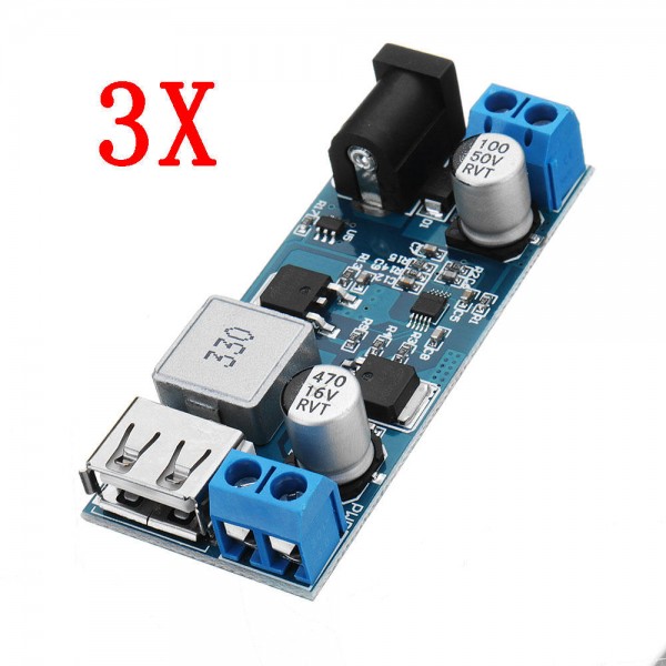 3pcs 24V / 12V To 5V 5A DC-DC Buck Power Module Step Down Module Power Converter