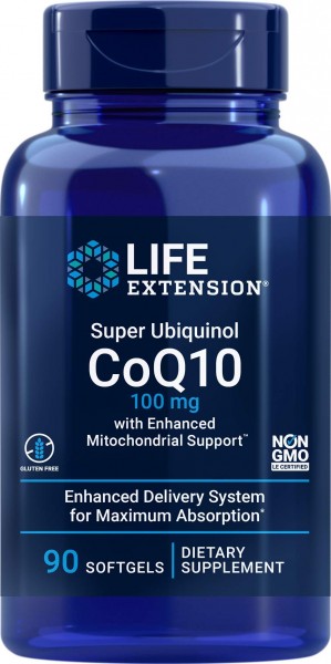 Life Extension COQ10 Super Ubiquinol 100mg with Enhanced Mitochondrial Support, 90 Softgels