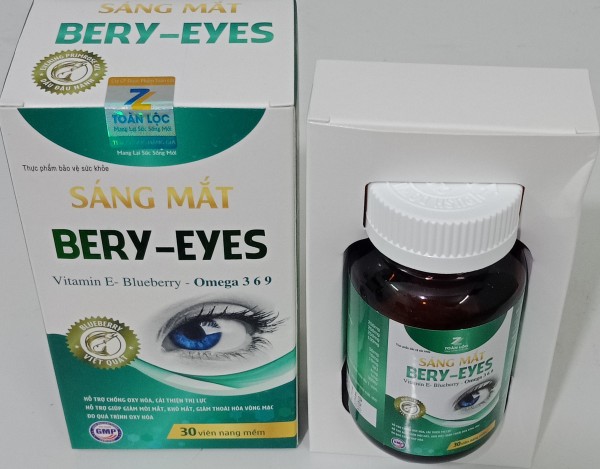 Thực phẩm bảo vệ BERY-EYES tăng cường thị lực chống mỏi mắt( Hộp 30 viên)