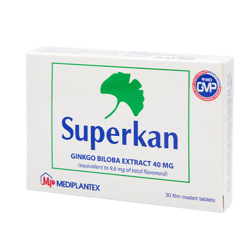 [ Chính Hãng] Combo 02 hộp Superkan 40mg -  hết rối loạn tuần hoàn máu ( mỗi hộp 30 viên)