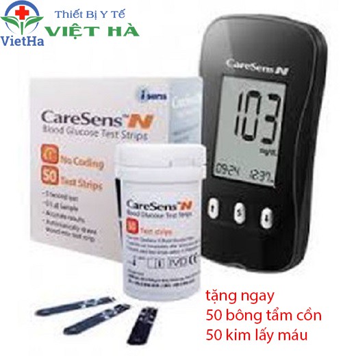 Máy đo đường huyết caresen N tặng 25 que thử và 50 kim trích máu