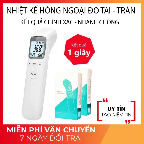 ( TẶNG KÈM PIN ) Nhiệt Kế Điện Tử Hồng Ngoại Đo Trán Đo cơ Thể Cho Bé loại Cao Cấp Có đèn