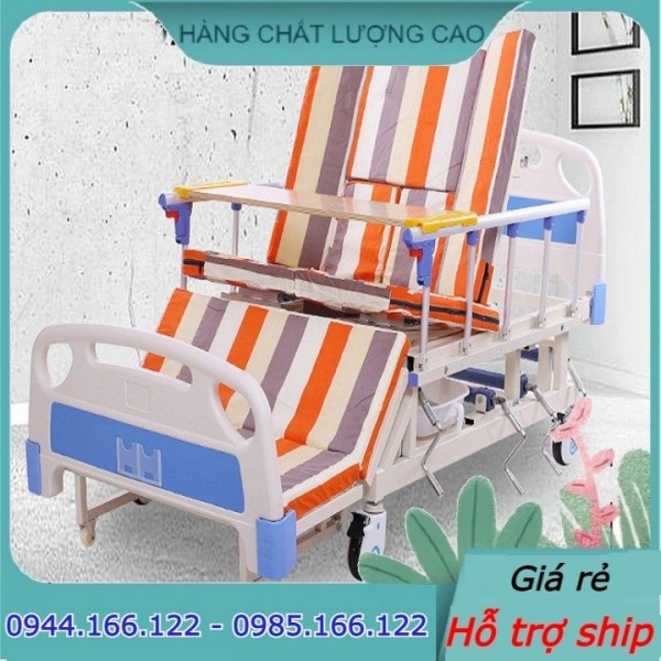 Giường Y Tế Đa Tính Năng Có Vỉa Chống Trượt 4 Tay Quay ( Giá 10000000đ )