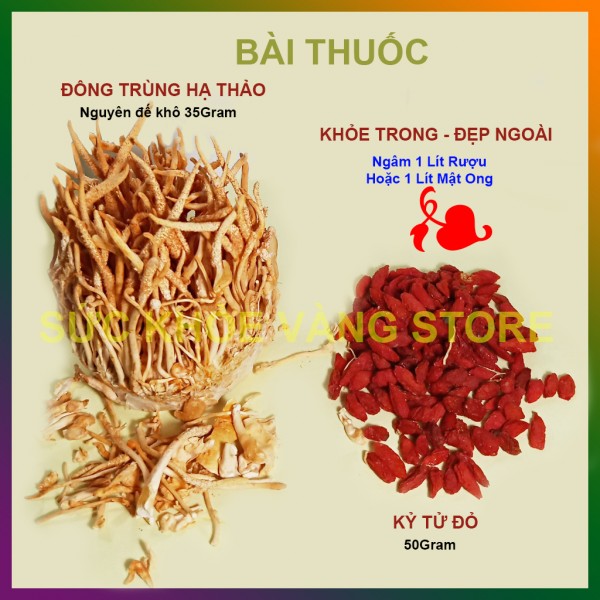 [HCM][COMBO] Đông Trùng Hạ Thảo Khô và Kỷ Tử Đỏ HỖ TRỢ SỨC KHỎE NAM NỮ - GIẢM ĐAU LƯNG MỆT MỎI